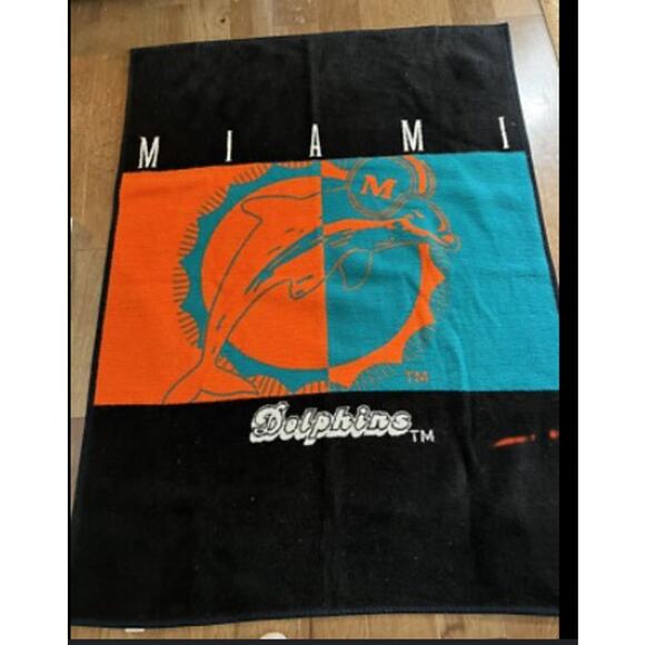 MIAMI DOLPHINS Biederlack NFL Blanket 60”x 80” BRAND NEW VTG 1995 DEADSTOCK - Picture 7 of 7